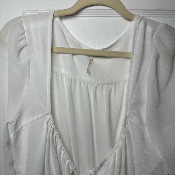 Free People Solid Lolita Coastal Boho Blouse White Size Large - Picture 11 of 16